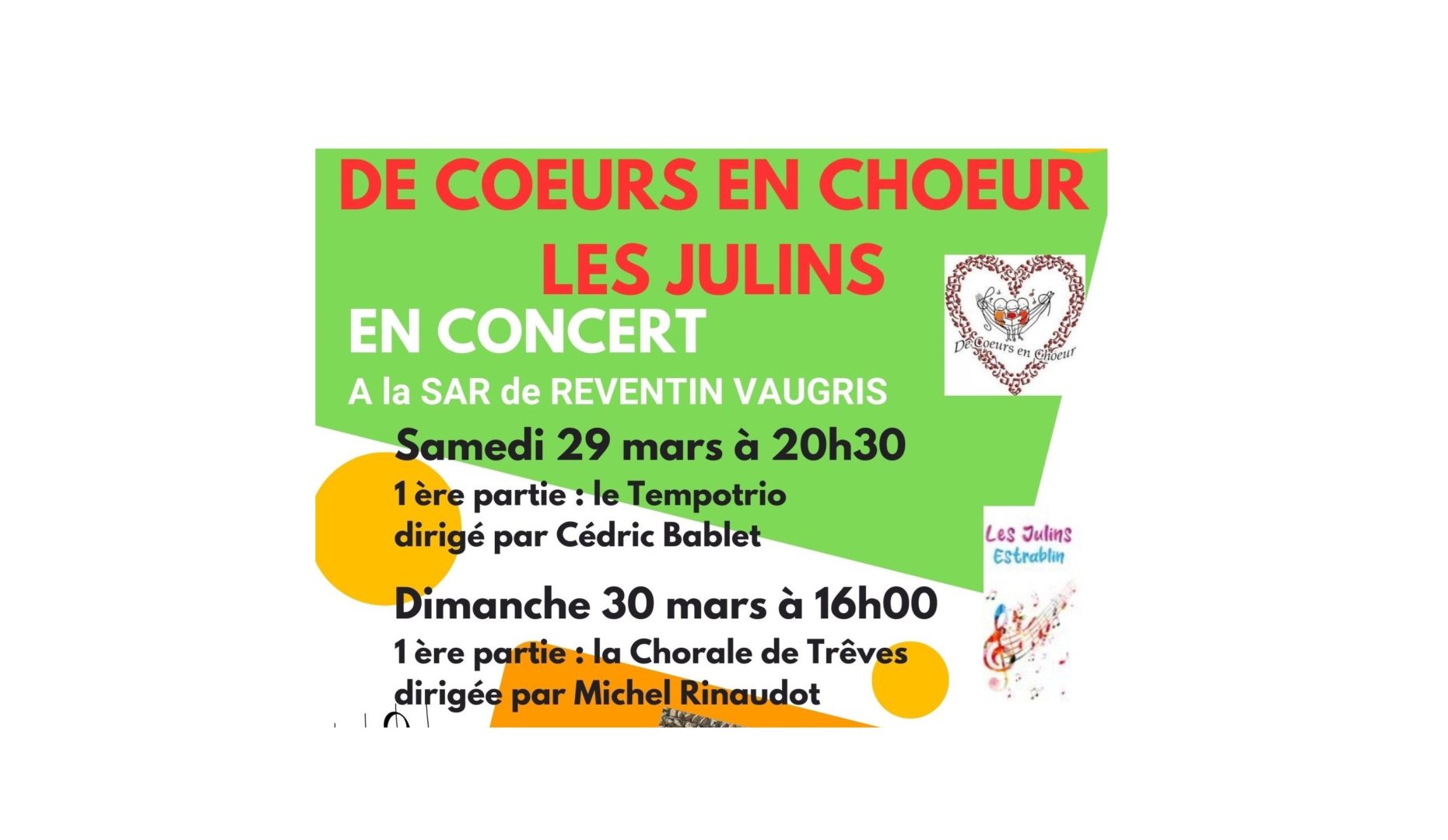 Concerts les 29 et 30 mars 2025